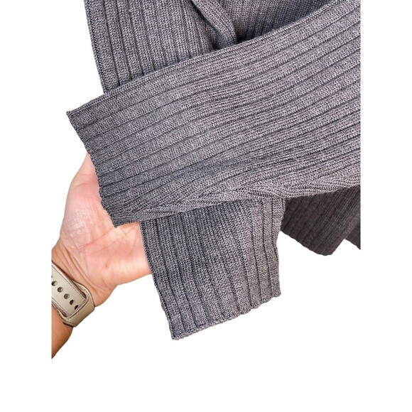 BROOKS 346 Fine Italian Merino Wool V-neck Pullover Sweater, Gray Size Large - Picture 6 of 9